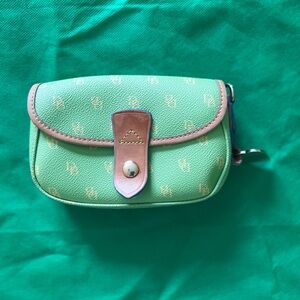 Green and Tan Dooney & Bourke wristlet